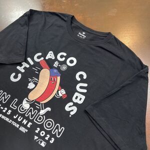 2023 Chicago Cubs London Series Blue MLB Baseball T-Shirt 3XL Sportswear Black